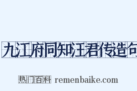 九江府同知汪君传造句是什么意思的图片